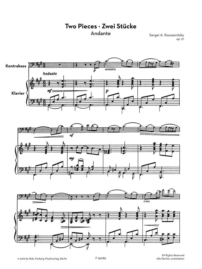 Ausgewählte Stücke  - op. 1, 2, 4 für Kontrabass und Klavier